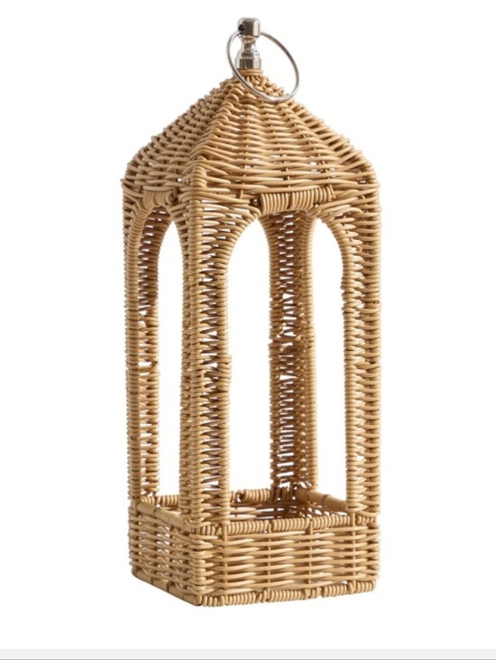 My Texas House Woven Rattan Lantern, 14.75", Summer 2026